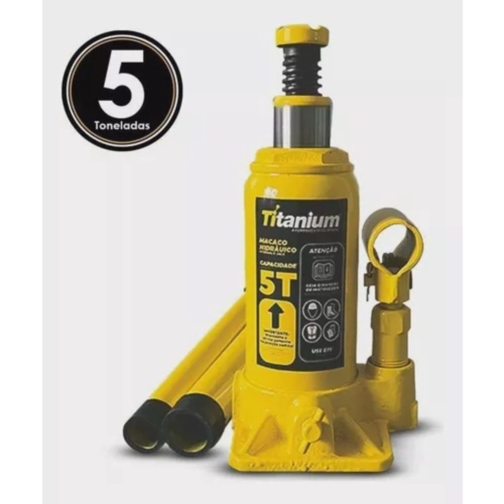 Macaco Hidráulico Tipo Garrafa 5 Tonelada 7425 Titanium