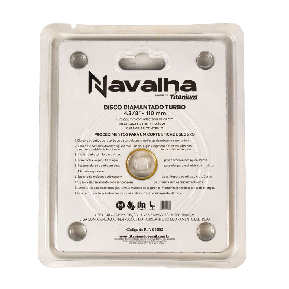 06052 DISCO DIAMANTADO NAVALHA TURBO 4.3/8.POL X 110MM