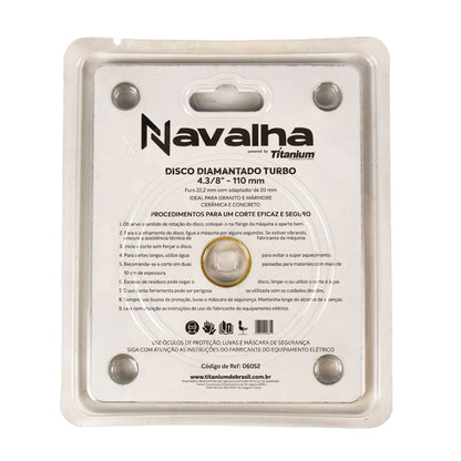 06052 DISCO DIAMANTADO NAVALHA TURBO 4.3/8.POL X 110MM