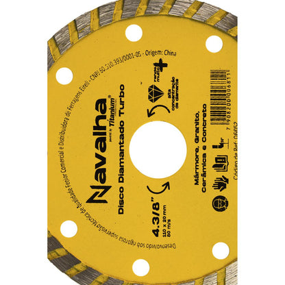 06052 DISCO DIAMANTADO NAVALHA TURBO 4.3/8.POL X 110MM