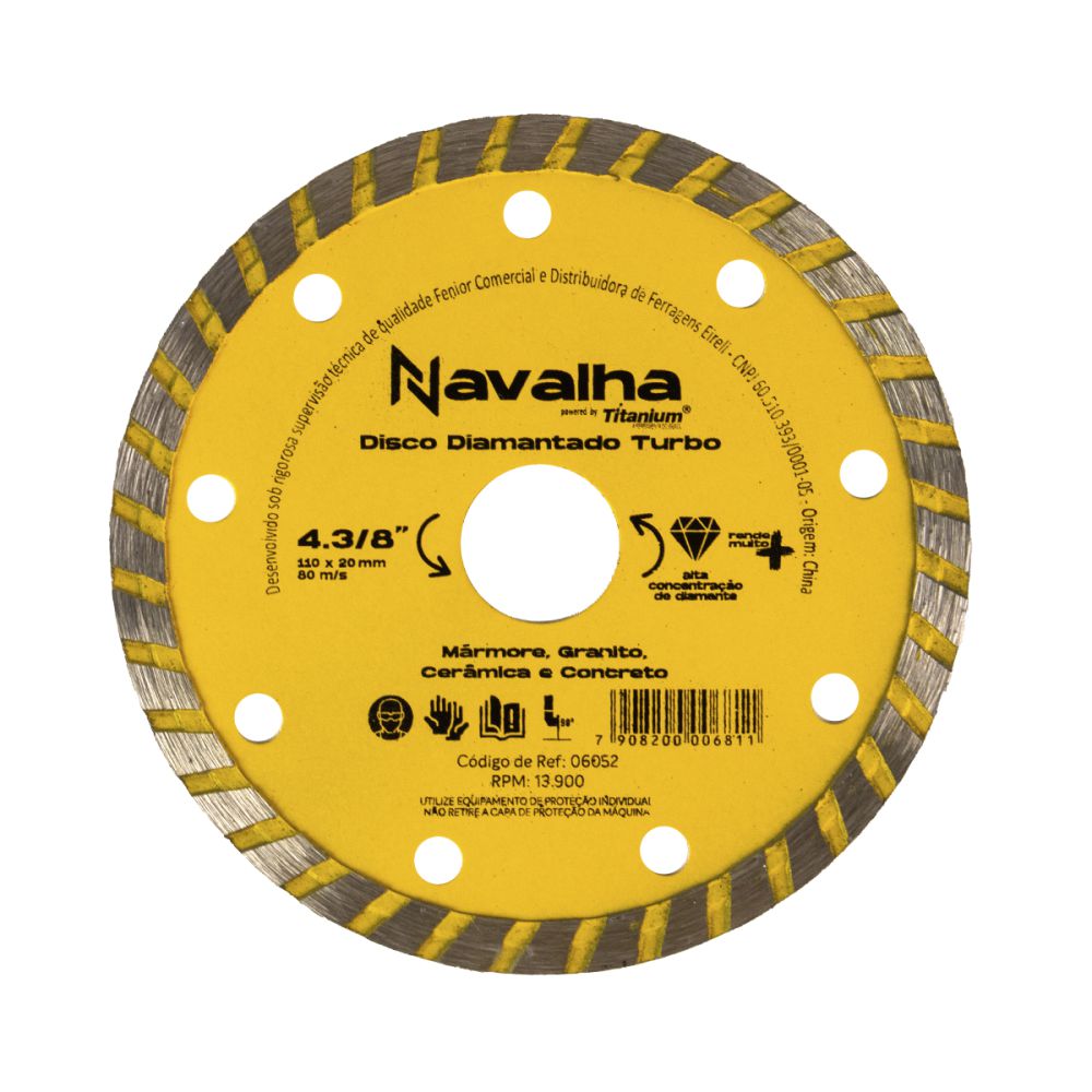 06052 DISCO DIAMANTADO NAVALHA TURBO 4.3/8.POL X 110MM