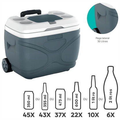 Caixa Térmica Everest 30L Cinza Soprano