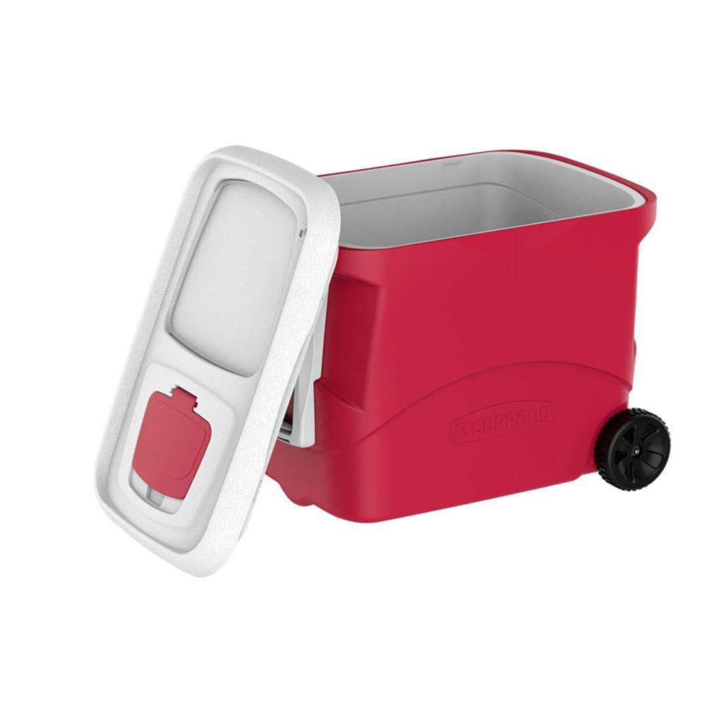 Caixa Térmica Cooler Rodas 50 Litros Vermelho Tropical Soprano