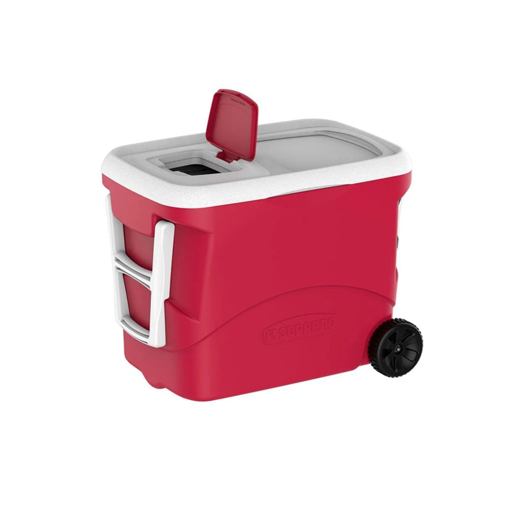 Caixa Térmica Cooler Rodas 50 Litros Vermelho Tropical Soprano