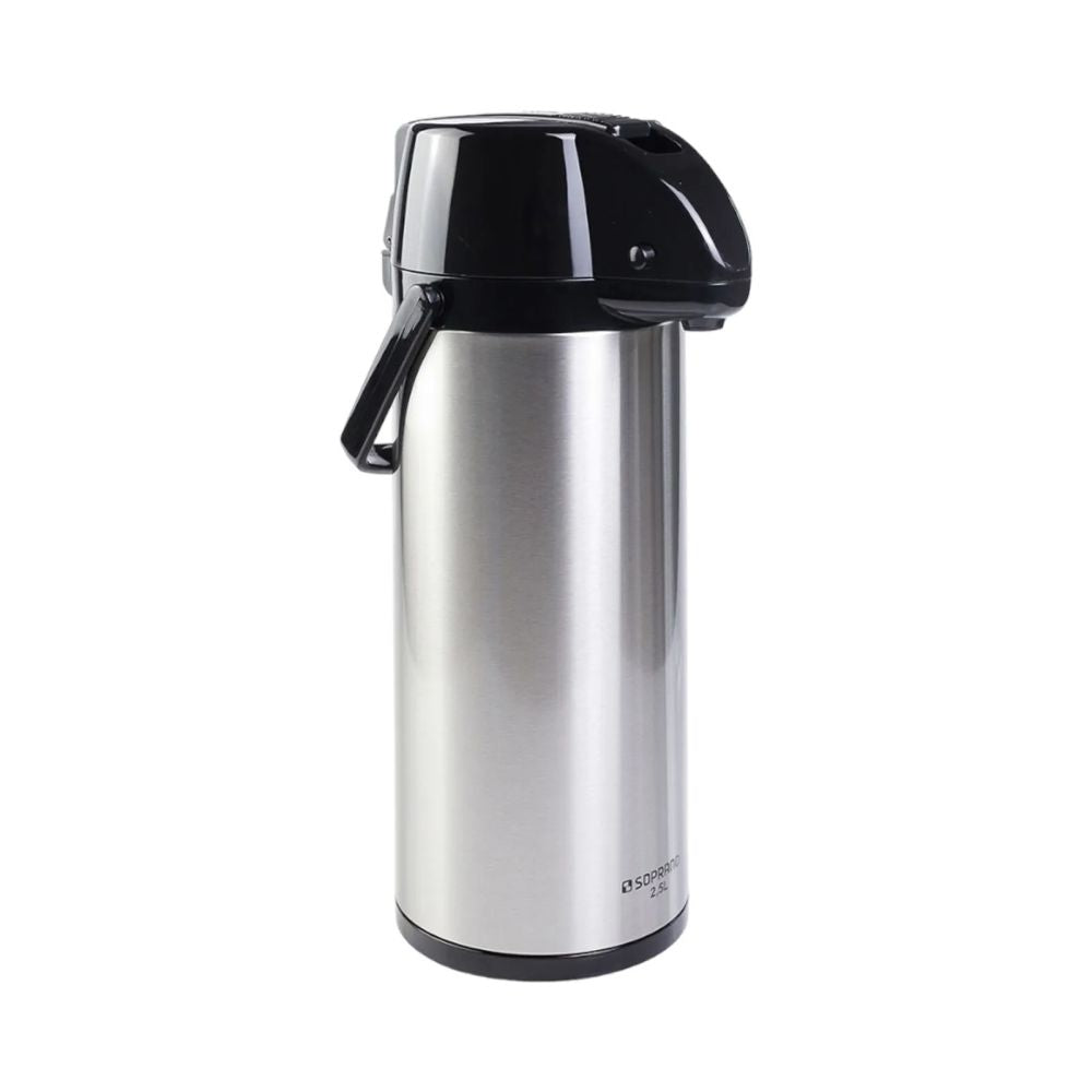 Garrafa Termica Exclusiva 2,5l Inox/Preto Soprano