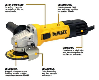 Esmerilhadeira 220v Angular 4.1/2 115mm Dewalt DWE750