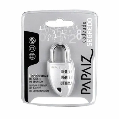 Cadeado Com Segredo Cs23 30mm Prata Papaiz