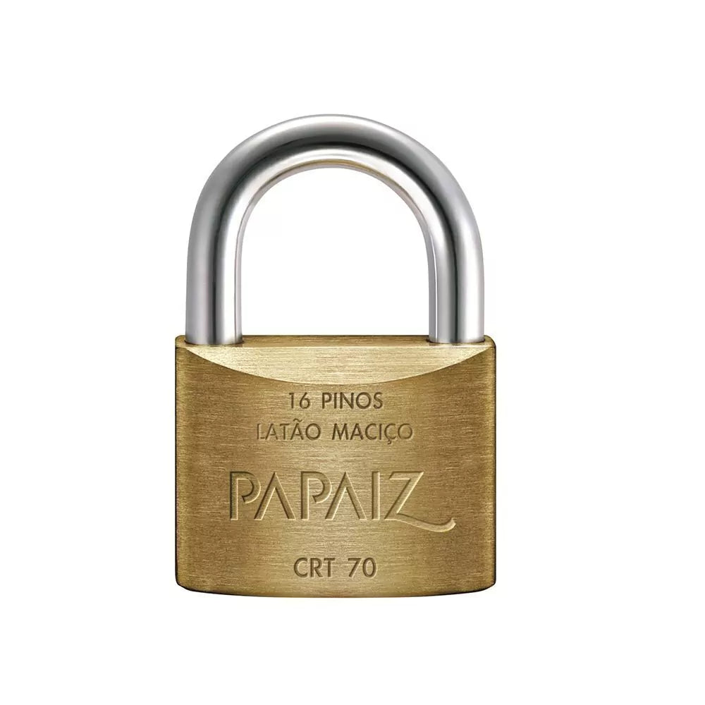 Cadeado Papaiz Cr 70 Mm Reforçado Seguro Portão C/ 2 Chaves