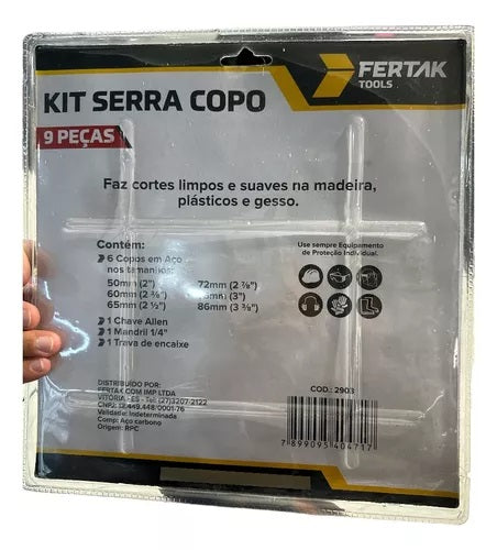 Serra Copo Jogo com 9 Peças Fertak