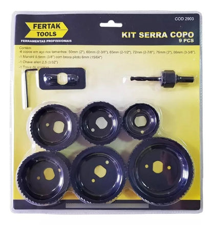 Serra Copo Jogo com 9 Peças Fertak