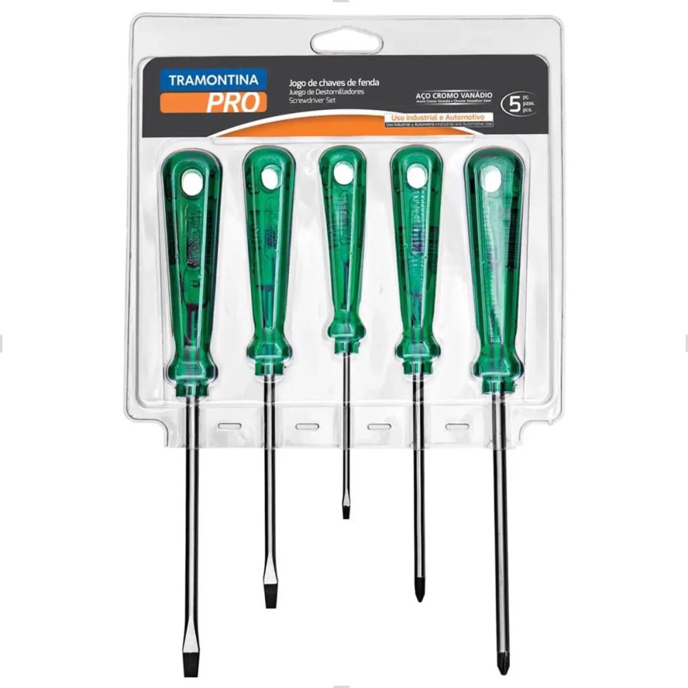 Jogo de Chave Fenda/Phillips 5pçs 44110/505 Tramontina Pro
