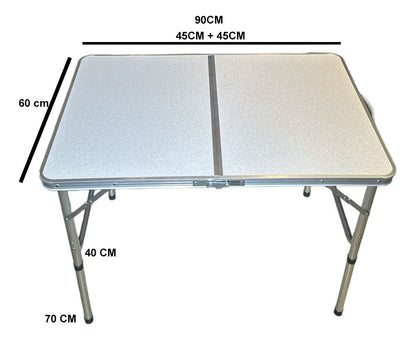 Mesa Piquenique Dobrável 90x60cm Alumínio 07679 Titanium