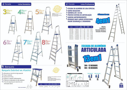 Escada Alumínio 5 Degraus 00050 Real Escadas