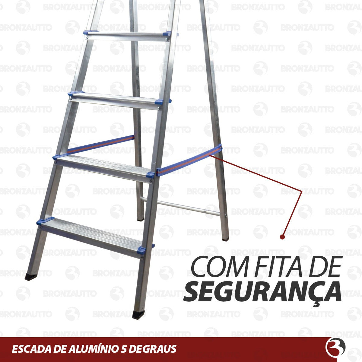 Escada Alumínio 5 Degraus 00050 Real Escadas