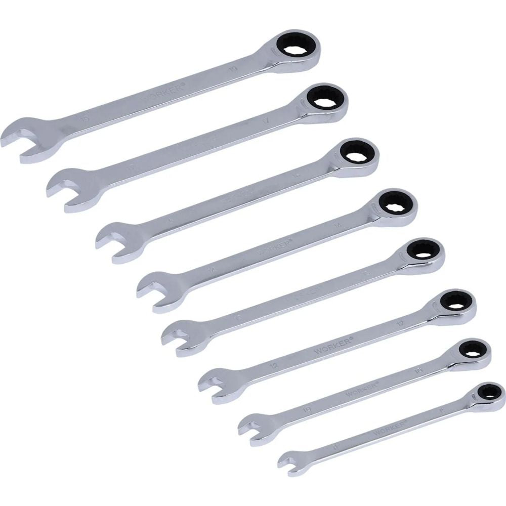 Jogo De Chave Combinada Com Catraca 8pcs 8-19mm Worker