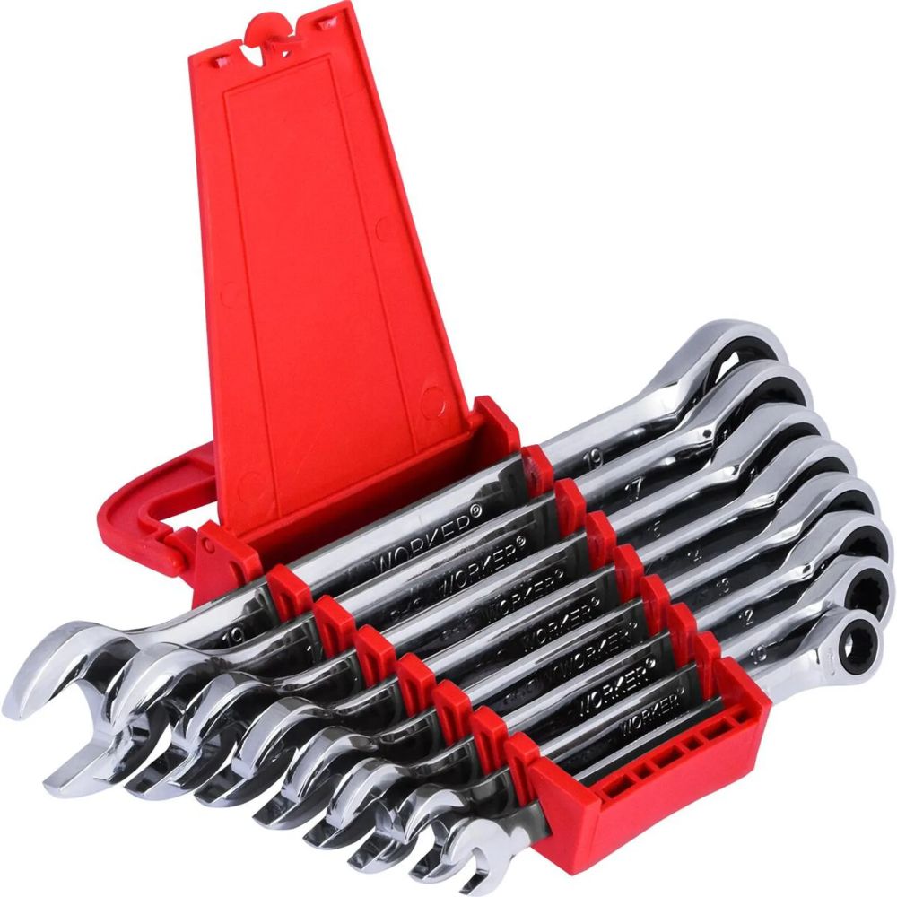 Jogo De Chave Combinada Com Catraca 8pcs 8-19mm Worker