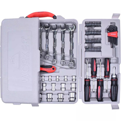 Kit Maleta De Ferramentas Jogo 110 Peças Worker