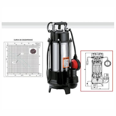 Bomba Submersa Limpa Fossa Aço Inox 1hp 750w 220v Worker