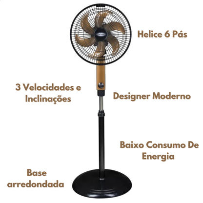 Ventilador Pedestal Coluna Pé Osc 30cm Turbo 220v Ventimais