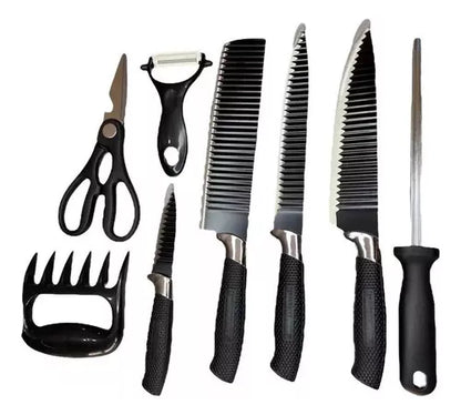 Kit Facas Premium com 8 Peças para Churrasco Titanium 06887