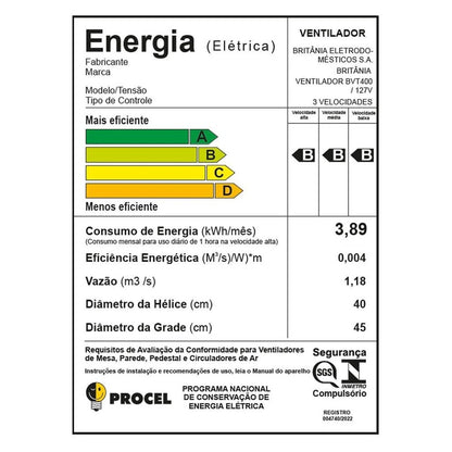 Ventilador Britânia 2 em 1 BVT400 Maxx Force 150W 220v