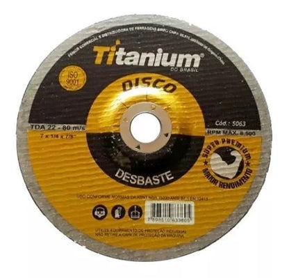 Kit Disco Desbaste 7 Polegadas Titanium 10 Peças