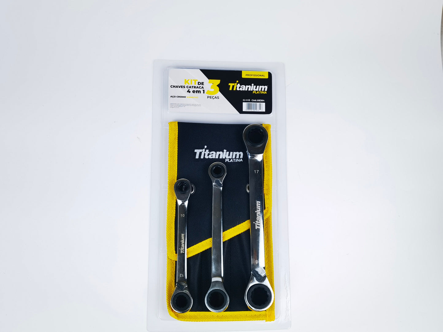 KIT DE CHAVES CATRACA 4 EM 1  3 PECAS 08384 TITANIUM