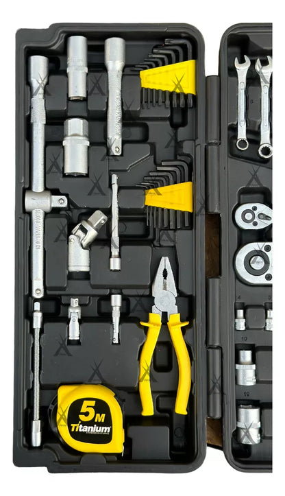 KIT DE FERRAMENTAS TITANIUM C/ 128 PCS 07611 TITANIUM
