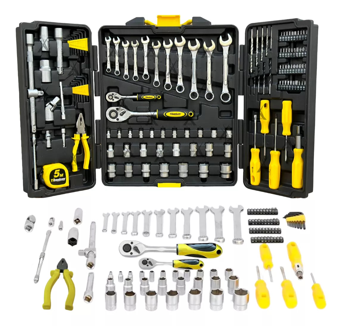 KIT DE FERRAMENTAS TITANIUM C/ 128 PCS 07611 TITANIUM