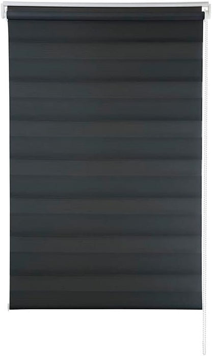 Persiana Janela Rolo Zebra T-Duplo 1,40X1,60 Preta Evolux