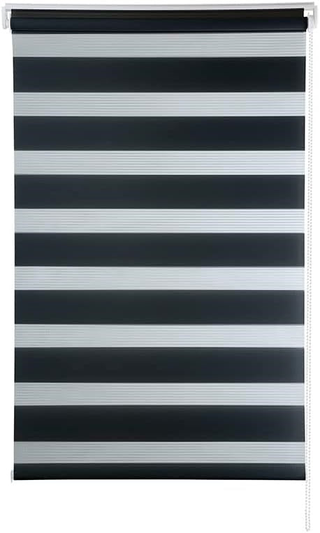 Persiana Janela Rolo Zebra T-Duplo 1,40X1,60 Preta Evolux
