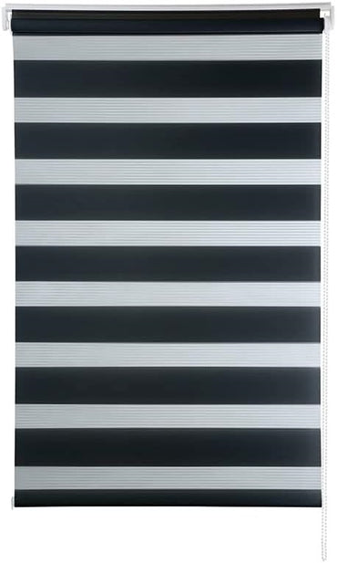 Persiana Janela Rolo Zebra T-Duplo 1,40X1,60 Preta Evolux