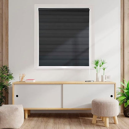 Persiana Janela Rolo Zebra T-Duplo 1,40X1,60 Preta Evolux