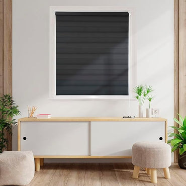 Persiana Janela Rolo Zebra T-Duplo 1,60X1,60 Preta Evolux