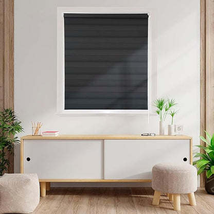 Persiana Janela Rolo Zebra T-Duplo 1,60X1,60 Preta Evolux