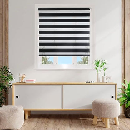 Persiana Janela Rolo Zebra T-Duplo 1,60X1,60 Preta Evolux