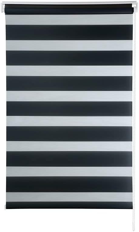 Persiana Janela Rolo Zebra T-Duplo 1,60X1,60 Preta Evolux