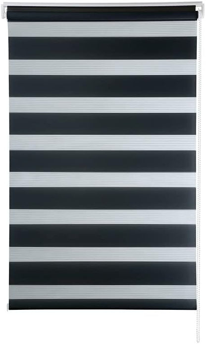 Persiana Janela Rolo Zebra T-Duplo 1,60X1,60 Preta Evolux