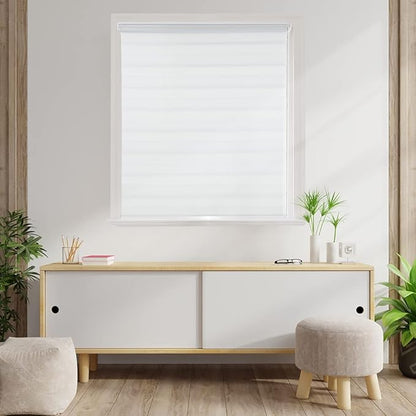 Persiana Janela Rolo Zebra T-Duplo 1,60X1,60 Branca Evolux