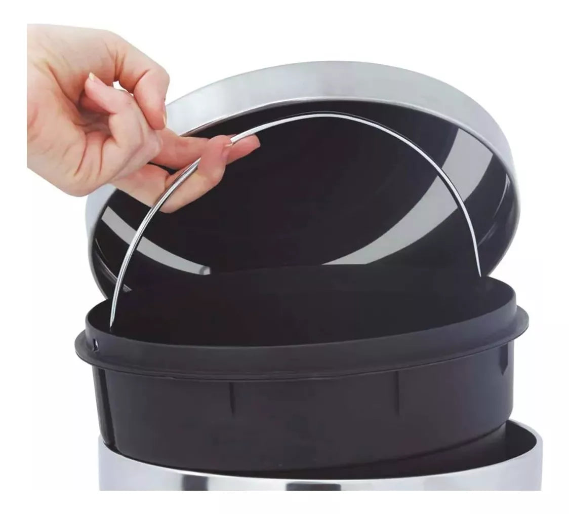 Lixeira Ágata 20 Litros - Inox - Pedal - 008224 - Mor