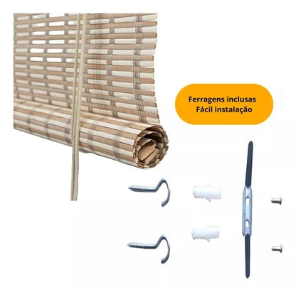 Persiana Bauhaus Rolo Bambu 120X160 Cor Honey Mapple Evolux