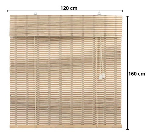 Persiana Bauhaus Rolo Bambu 120X160 Cor Honey Mapple Evolux