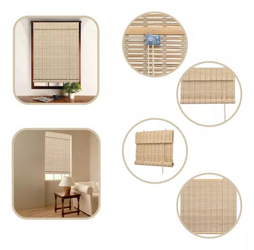 Persiana Bauhaus Rolo Bambu 120X160 Cor Honey Mapple Evolux