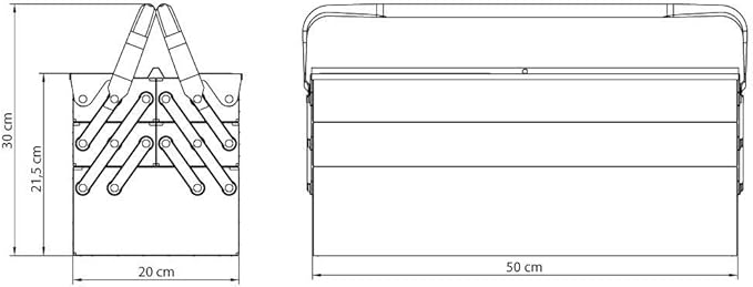 Caixa Ferramenta Azul Sanfonada com 3 Gavetas Tramontina