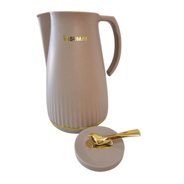 Garrafa Térmica 1L Bege com Ampola Vidro SM-GTDB Dubai
