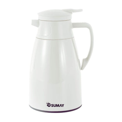 Garrafa Térmica 1L Branca com Ampola Vidro Mônaco SM-GTMBR