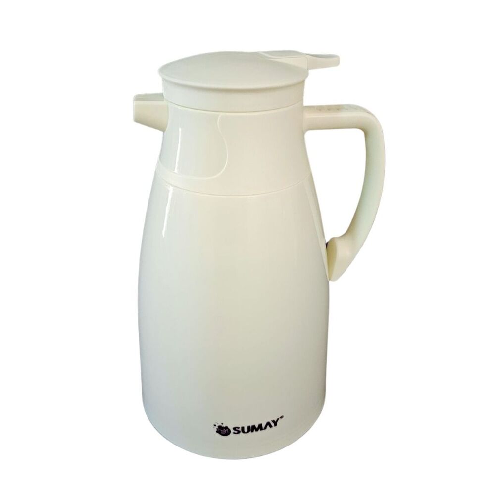 Garrafa Térmica 1L Branca com Ampola Vidro Mônaco SM-GTMBR