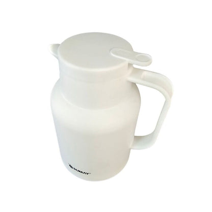 Garrafa Térmica 1L Branca com Ampola Vidro Veneza SM-GTVBR