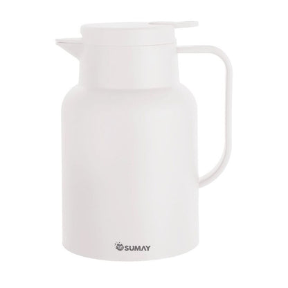 Garrafa Térmica 1L Branca com Ampola Vidro Veneza SM-GTVBR