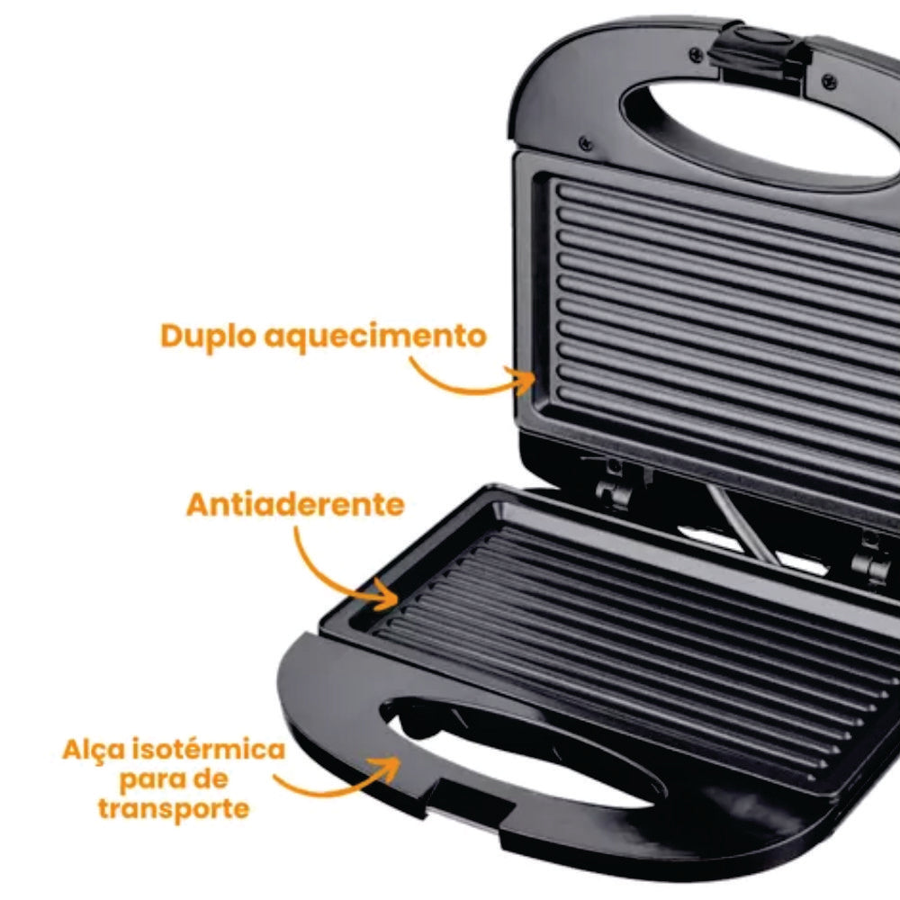 Sanduicheira Grill Elétrica 220v Antiaderente SM-SP02 Sumay